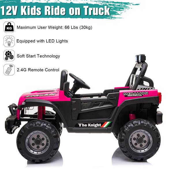 BBH-016 Dual Drive 12V 4.5A.h with 2.4G Remote Control off-road Vehicle Rose Red