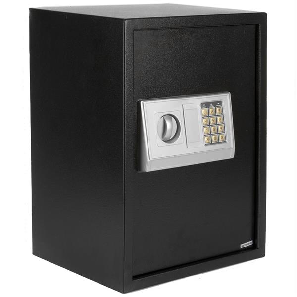 E50EA Home Business Security Keypad Lock Electronic Digital Steel Safe Black Box & Silver Gray