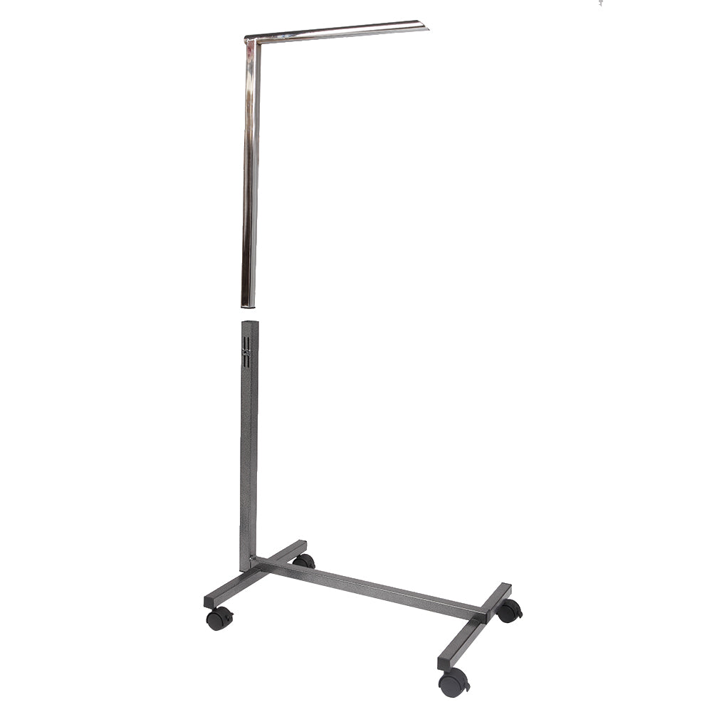 Multifunctional Adjustable Bedside Table MDF/Iron/4 Wheels With Brake, Dark Wood Grain Color