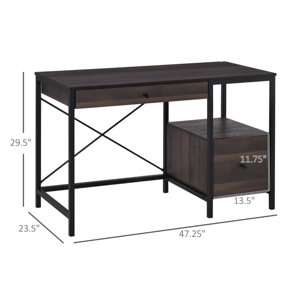 Computer Desk/ Office Writing Desk - Walnut Brown ( Amazon Shipping)(Prohibited by WalMart)