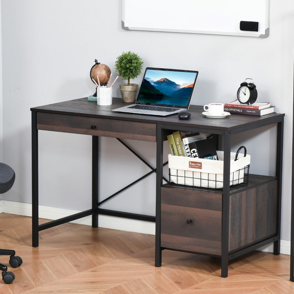 Computer Desk/ Office Writing Desk - Walnut Brown ( Amazon Shipping)(Prohibited by WalMart)