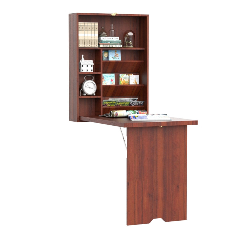 Wall Mount Desk Cabinet-Mahogany ( Amazon Shipping)(Prohibited by WalMart)