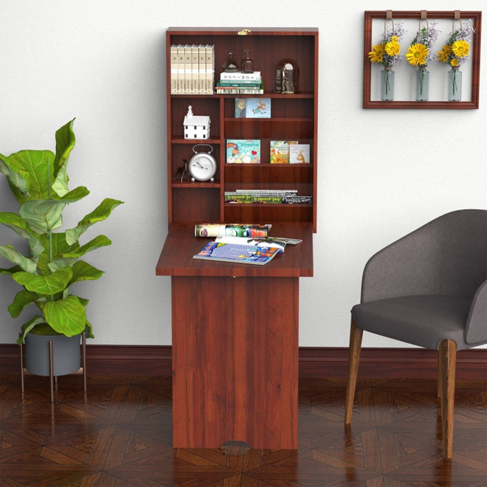 Wall Mount Desk Cabinet-Mahogany ( Amazon Shipping)(Prohibited by WalMart)