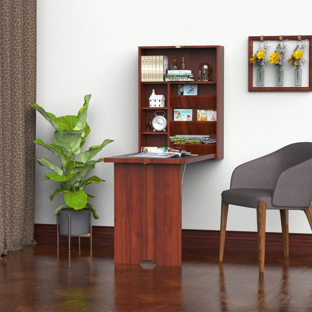 Wall Mount Desk Cabinet-Mahogany ( Amazon Shipping)(Prohibited by WalMart)