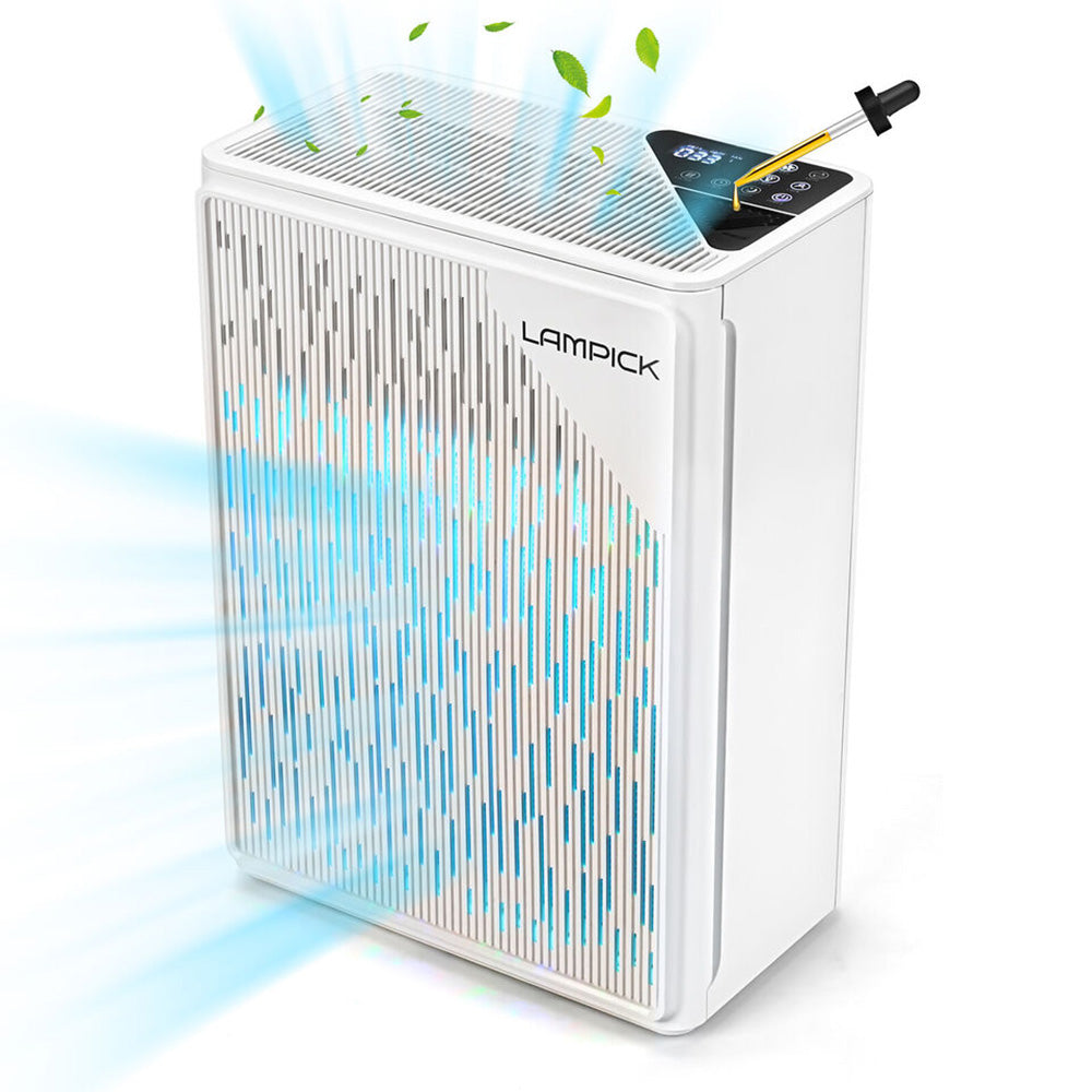 Air Purifiers for Home Large Room Up to 1736 sqft, HEPA Air Purifier with Meteor Shower Atmosphere Light, Fragrance Sponge, PM2.5 Detector Air Cleaner for Pet Dander Wildfire Smoke Pollen Odor