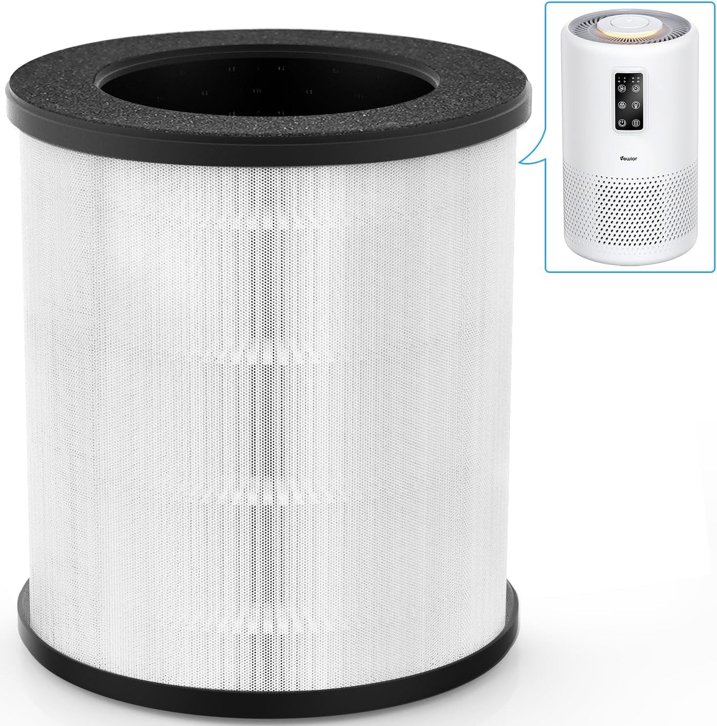 Air Purifier B-D02U Replacement Filter, VEWIOR H13 True HEPA Air Cleaner Filter (Special for B-D02U Air Purifier)(FBA仓发货,亚马逊禁售)
