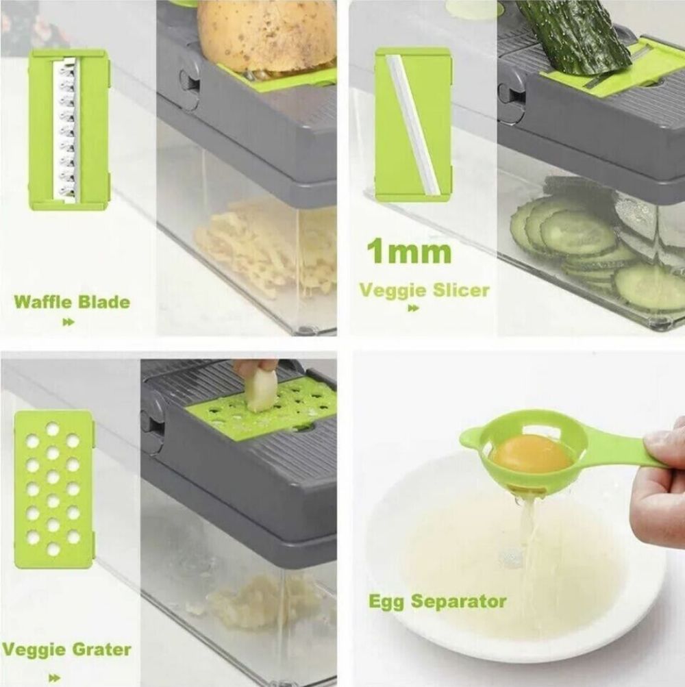 14 In 1 Fruit Vegetable Slicer Cutter Food Onion Veggie Dicer Chopper Kitchen US