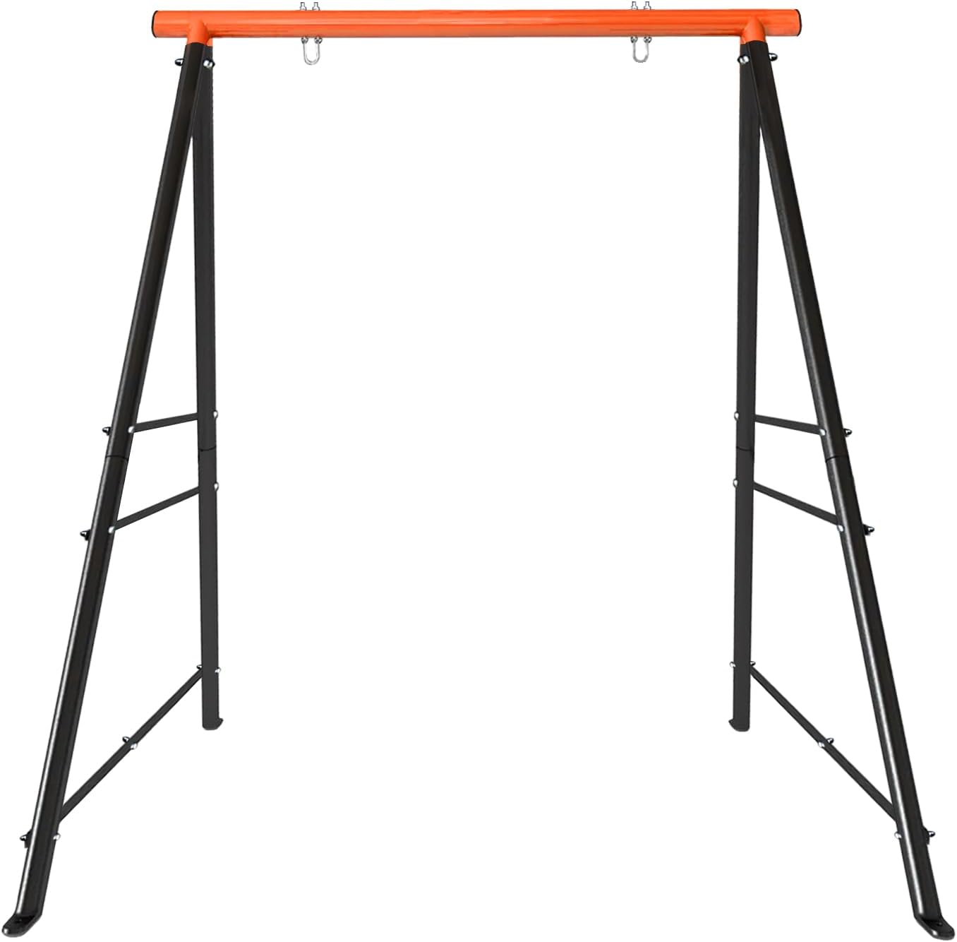 Porch Swing Frame, 550lbs Weight Capacity Swing Stand, Heavy Duty A-Frame Swing, Swing Stand Frame for Yoga Hammock Saucer Baby Porch Swing (Orange, Swing NOT Included)