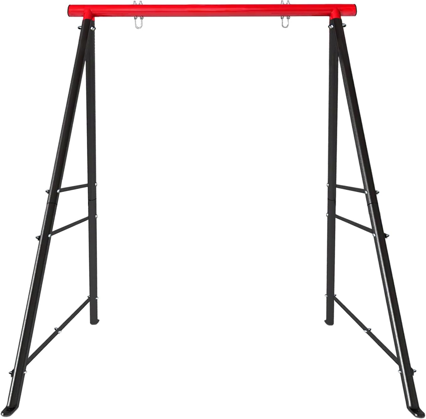 Porch Swing Frame, 550lbs Weight Capacity Swing Stand, Heavy Duty A-Frame Swing, Swing Stand Frame for Yoga Hammock Saucer Baby Porch Swing (Red, Swing NOT Included)