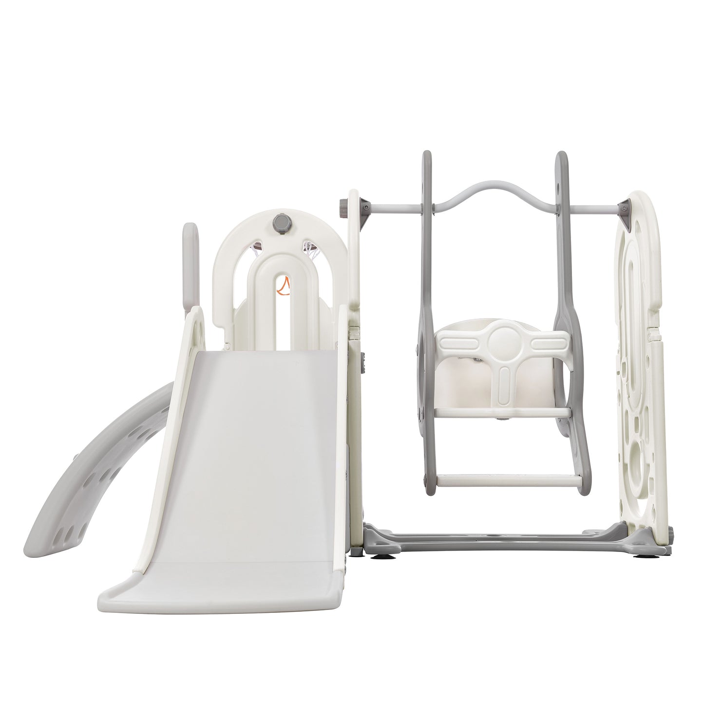 Toddler Slide and Swing Set 5 in 1, Kids Playground Climber Slide Playset with Basketball Hoop Combination for Babies Indoor & Outdoor