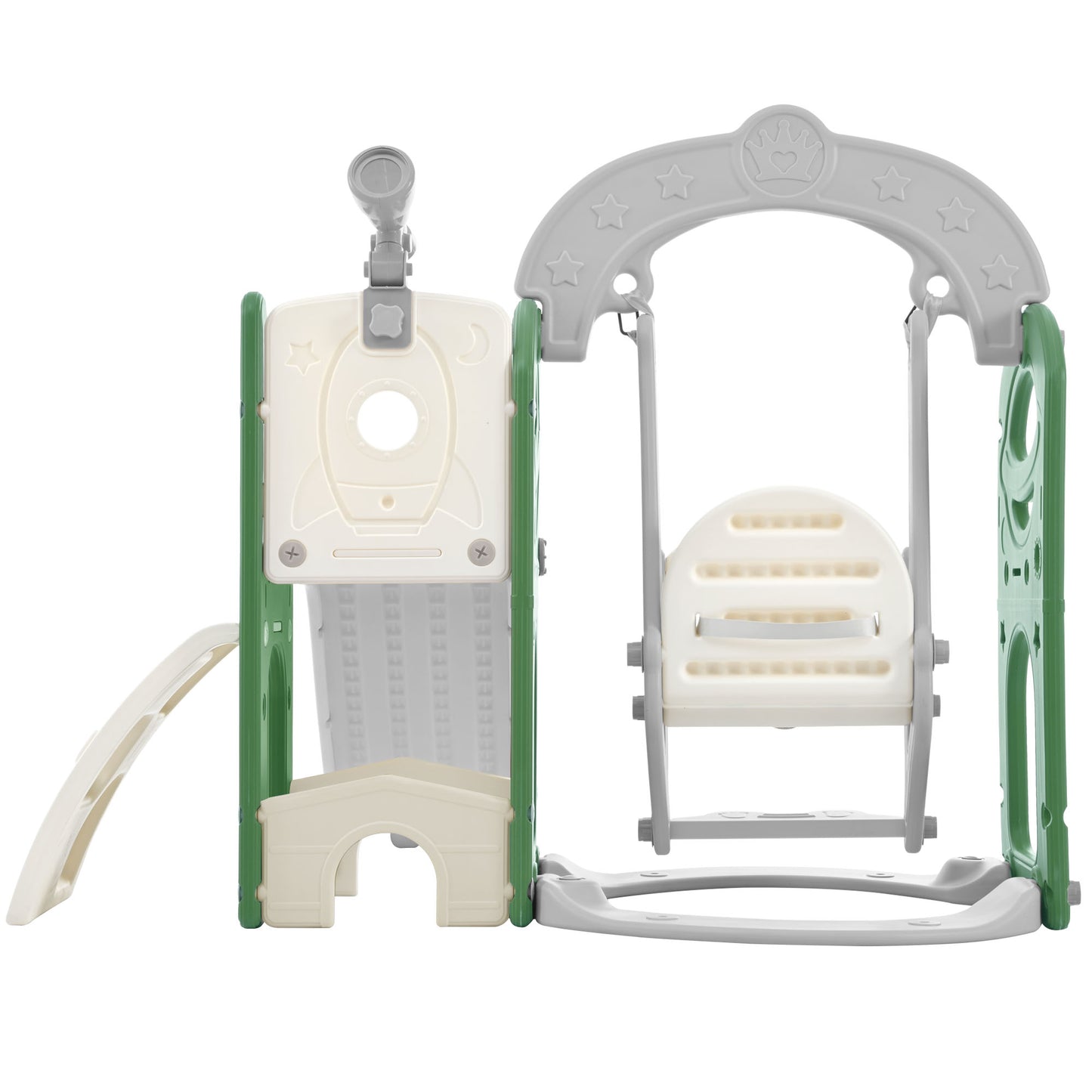 Toddler Slide and Swing Set 5 in 1, Kids Playground Climber Slide Playset with Telescope, Combination for Babies Indoor & Outdoor