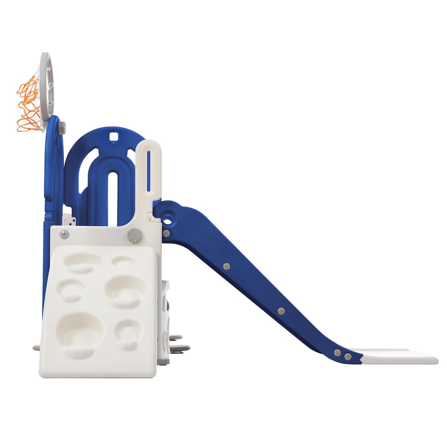 Toddler Climber and Slide Set 4 in 1, Kids Playground Climber Slide Playset with Basketball Hoop Play Combination for Babies Indoor & Outdoor