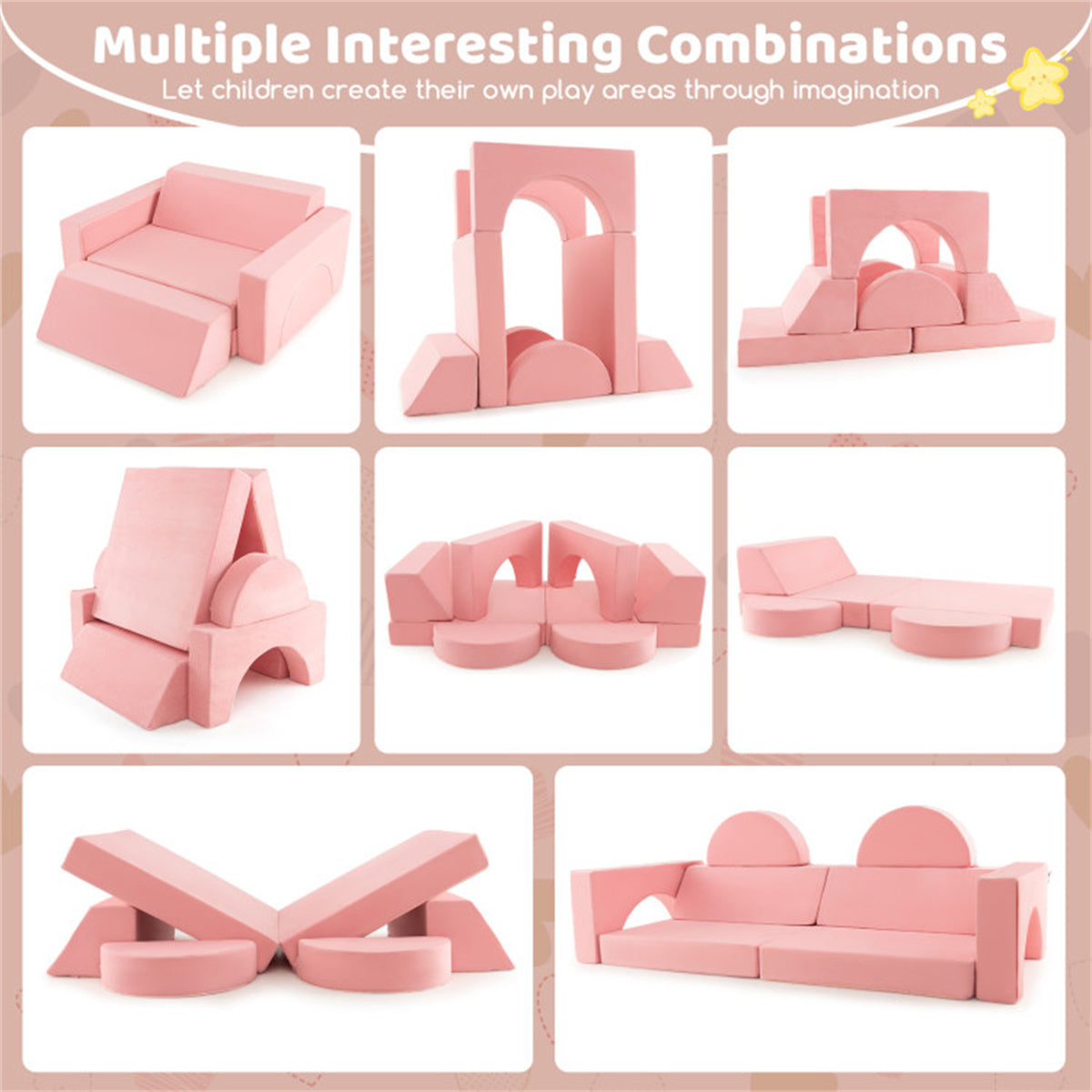 8 Pieces Playroom Sofa