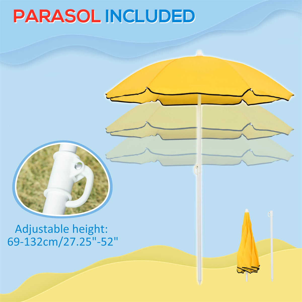 2 in 1 cover sandbox with outdoor umbrella and multiple toys