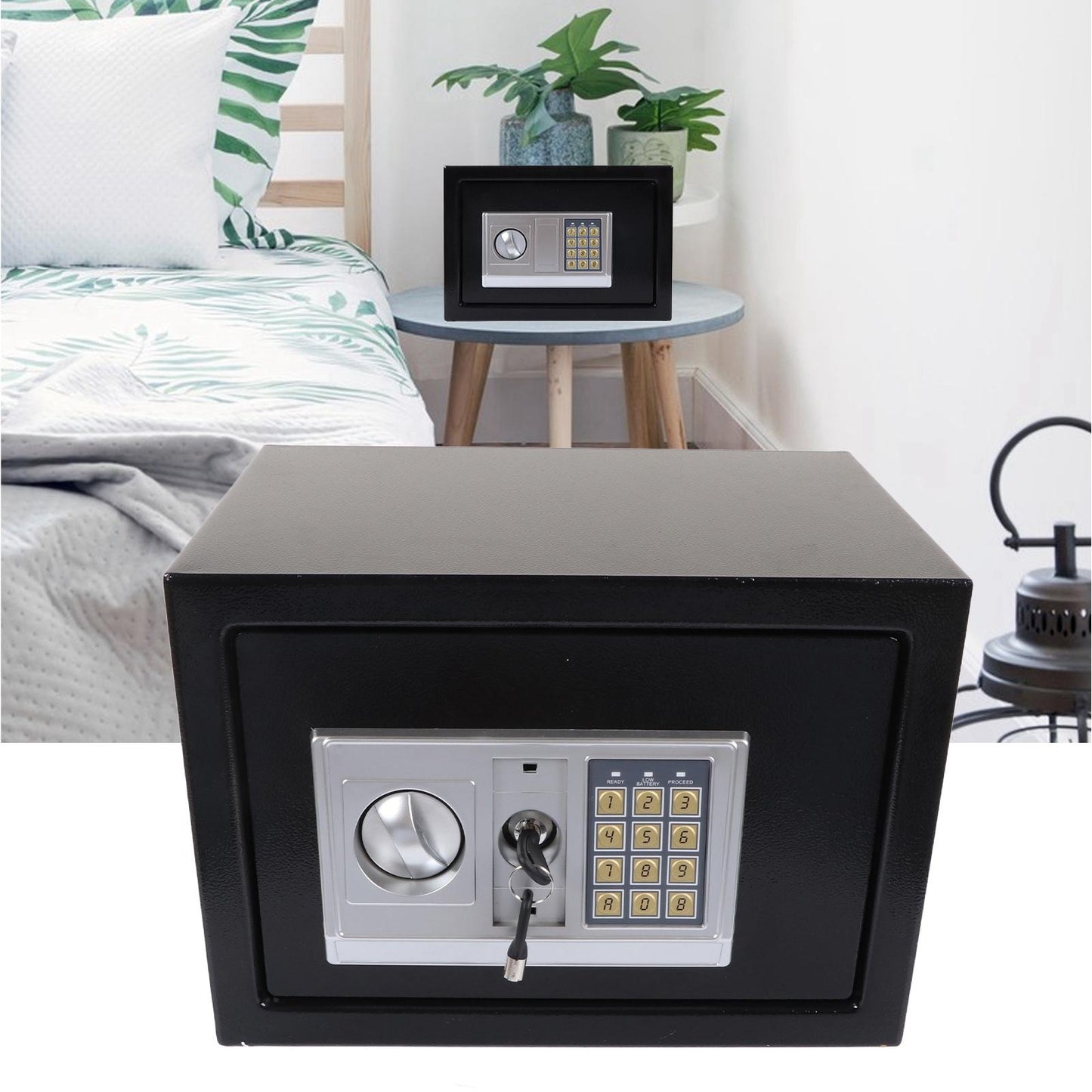Digital Safe Box with Password and Key, Multifunctional Electronic Security Cabinet for Home Use