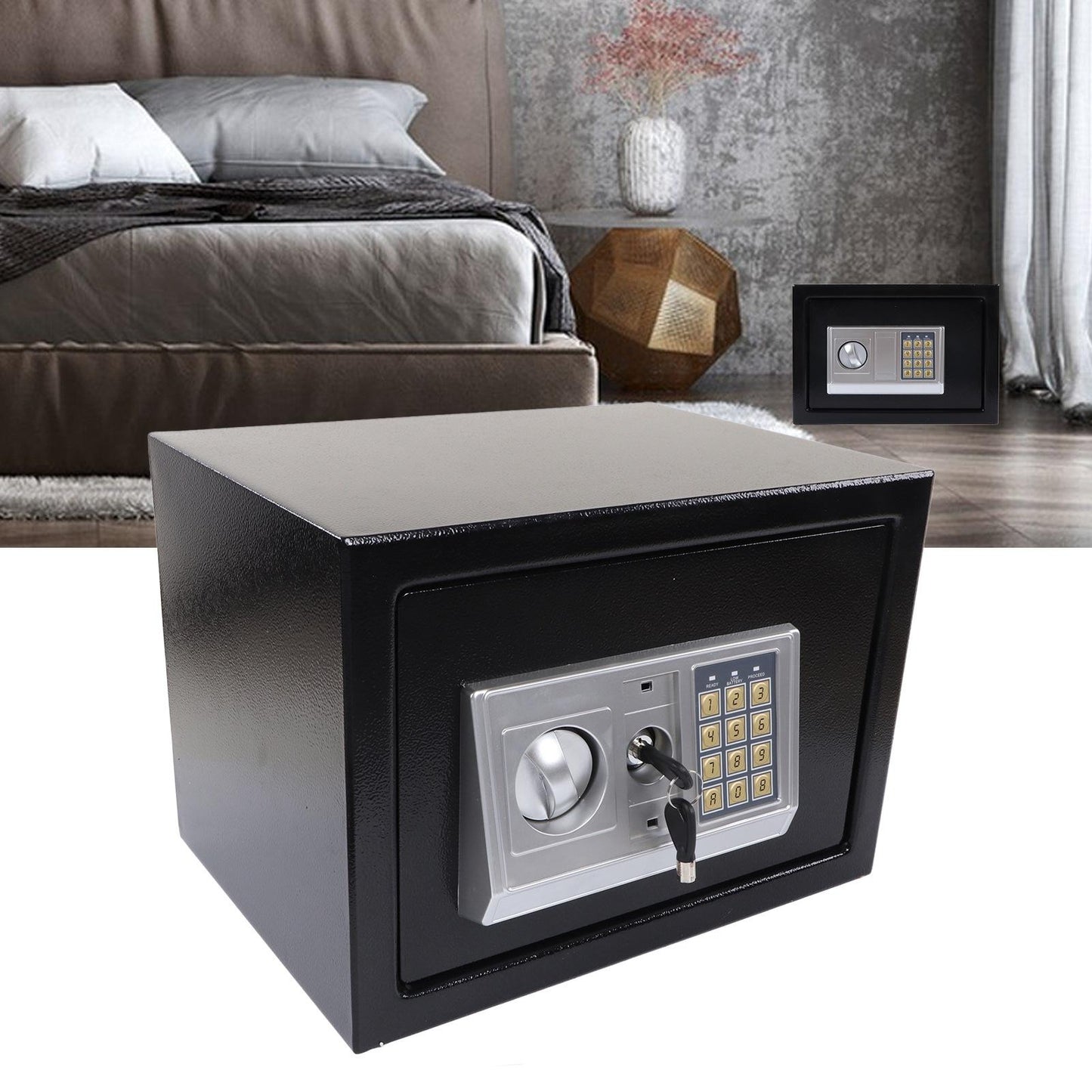 Digital Safe Box with Password and Key, Multifunctional Electronic Security Cabinet for Home Use