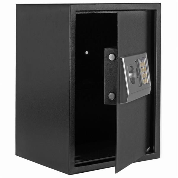E50EA Home Business Security Keypad Lock Electronic Digital Steel Safe Black Box & Silver Gray