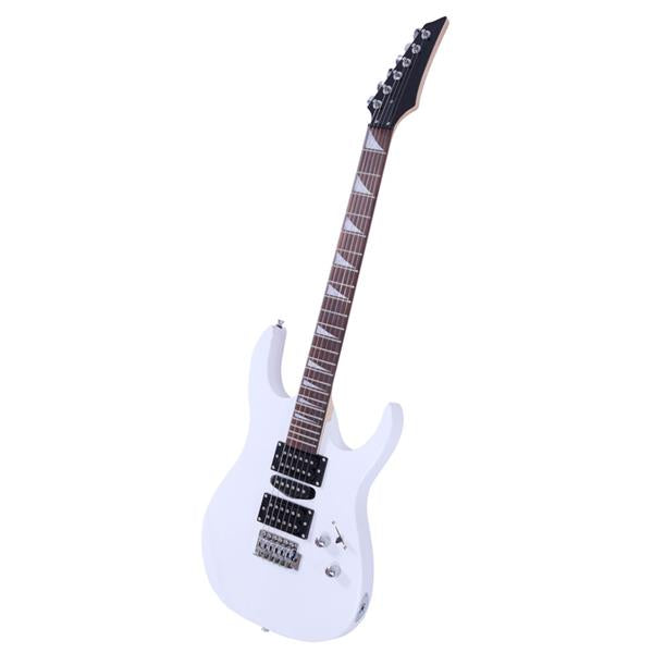 Novice Entry Level 170 Electric Guitar HSH Pickup Bag Strap Paddle Rocker Cable Wrench Tool White