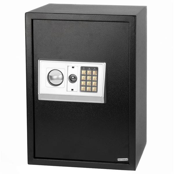 E50EA Home Business Security Keypad Lock Electronic Digital Steel Safe Black Box & Silver Gray