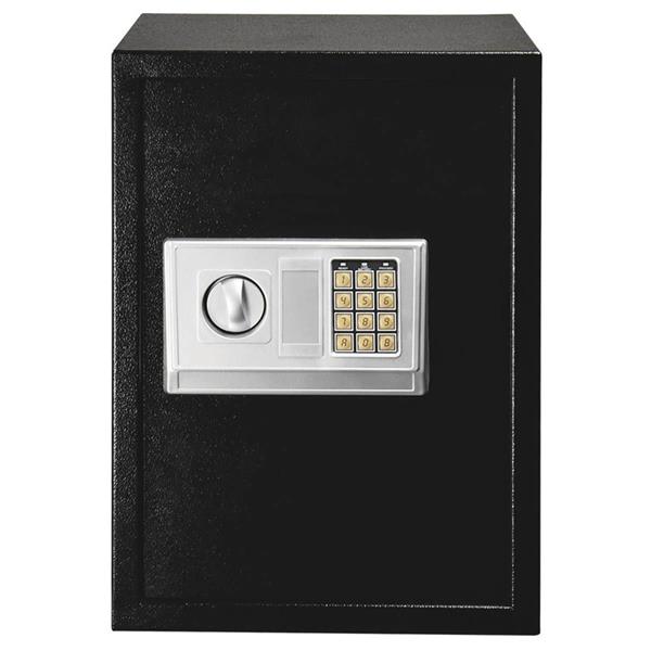 E50EA Home Business Security Keypad Lock Electronic Digital Steel Safe Black Box & Silver Gray