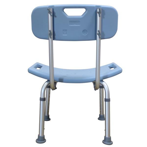 Medical Bathroom Safety Shower Tub Aluminium Alloy Bath Chair Seat Bench with Removable Back Blue