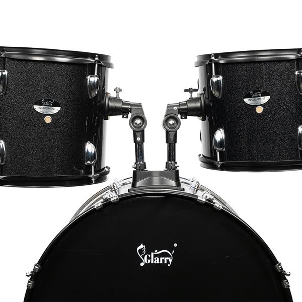 [Do Not Sell on Amazon]Glarry Full Size Adult Drum Set 5-Piece Black with Bass Drum, two Tom Drum, Snare Drum, Floor Tom, 16" Ride Cymbal, 14" Hi-hat Cymbals, Stool, Drum Pedal, Sticks