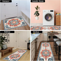 Kitchen Rugs Sets 3 Piece with Runner Non Slip Kitchen Mats for Floor Washable Bohemian Runner Rug Kitchen Floor Mat Carpet for Hallway Laundry Room Door Office Sink