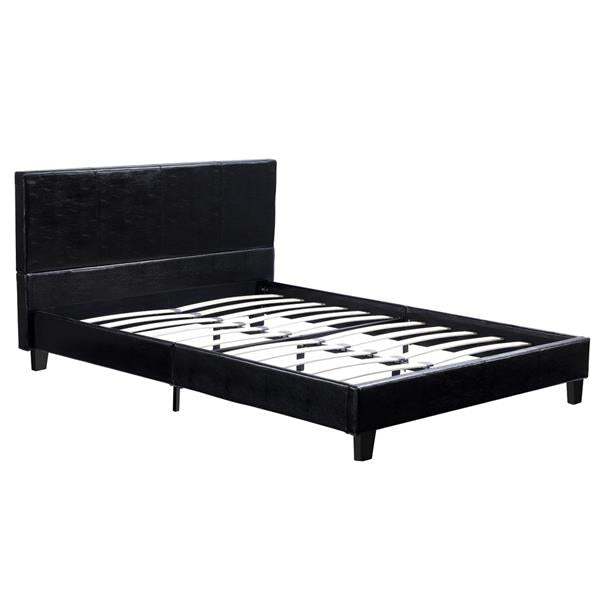 Simple PU Bed Frame Black Twin