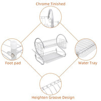 Multifunctional S-shaped Dual Layers Bowls & Dishes & Chopsticks & Spoons Collection Shelf Dish Drainer