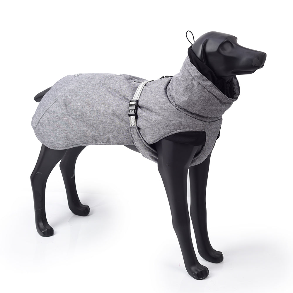 New Style Dog Winter Jacket with Waterproof Warm Polyester Filling Fabric-（Gary ，size M））