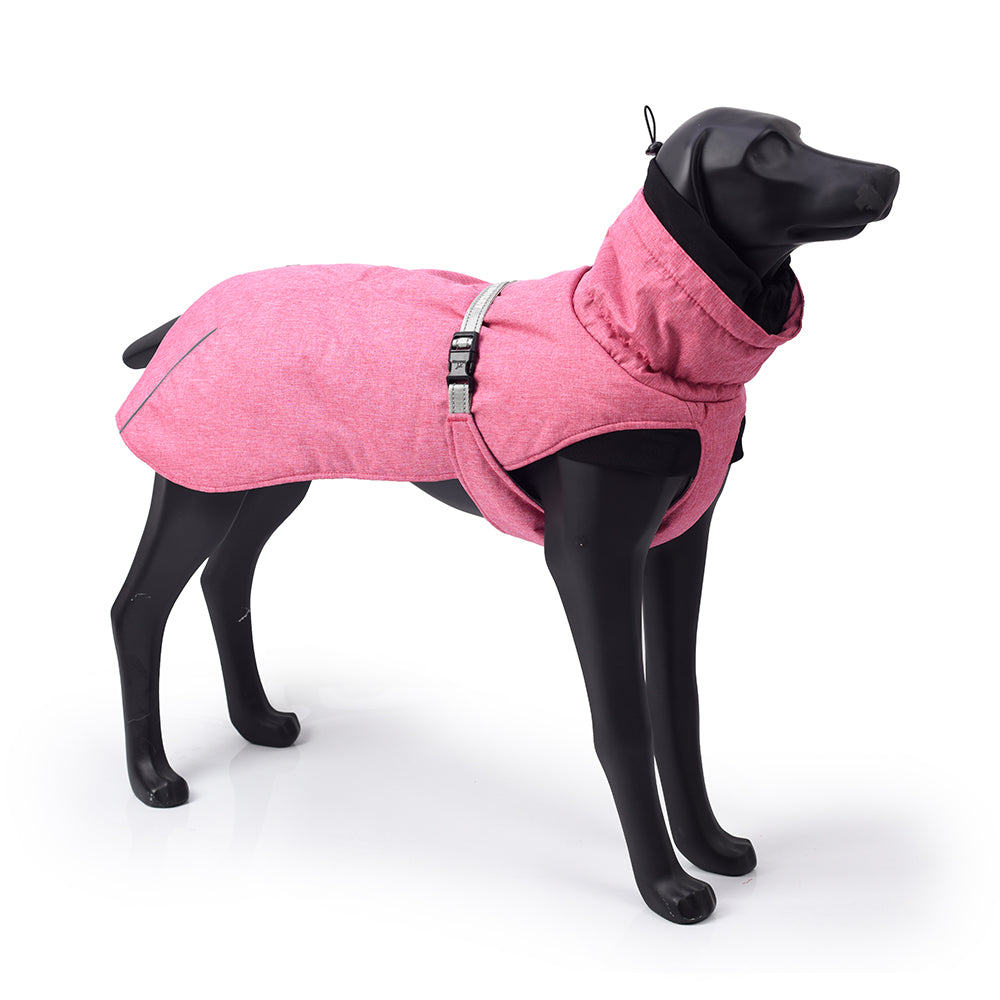 New Style Dog Winter Jacket with Waterproof Warm Polyester Filling Fabric-（pink ，size 2XL））