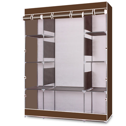 4-Layer 10 Lattices Non-Woven Fabric Wardrobe Coffee