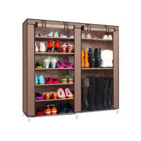 Double Rows 9 Lattices Combination Style Shoe Cabinet Coffee