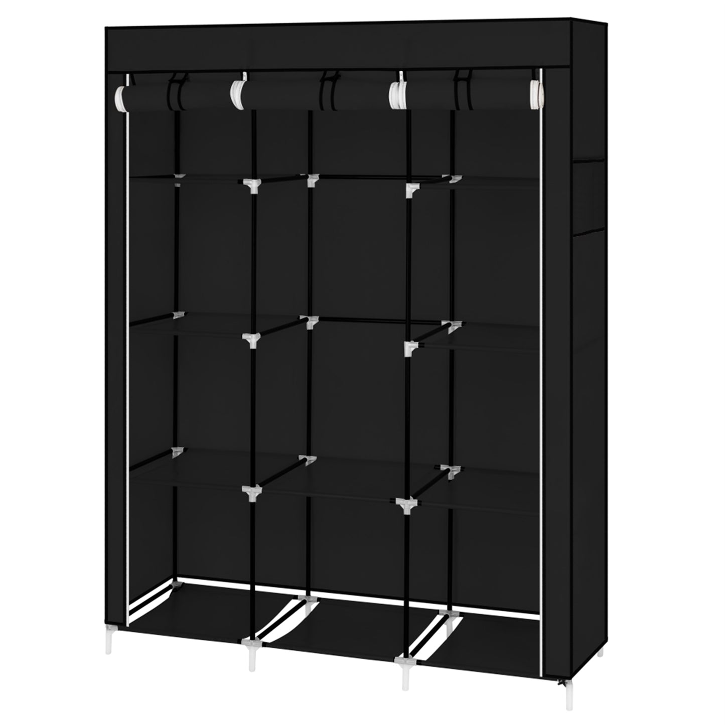 67" Portable Closet Organizer Wardrobe Storage Organizer with 10 Shelves Quick and Easy to Assemble Extra Space Black