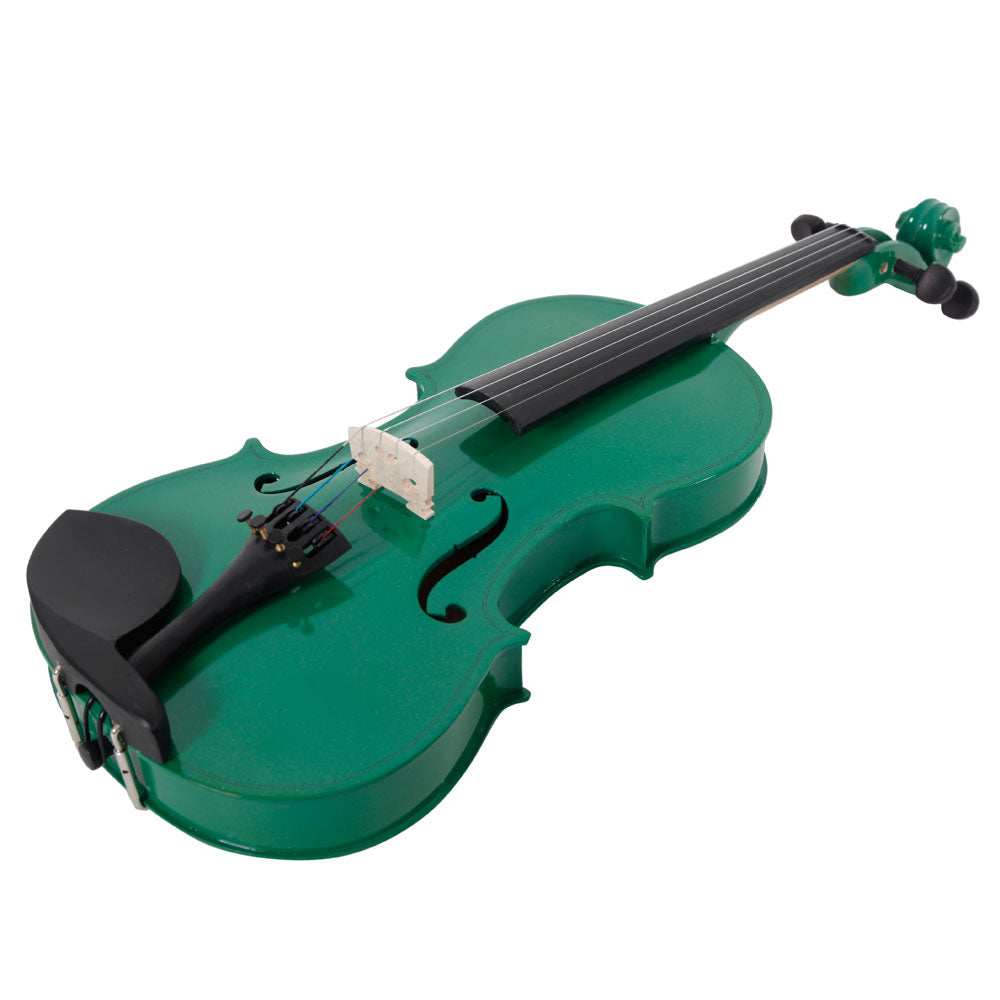 New 4/4 Acoustic Violin Case Bow Rosin Green