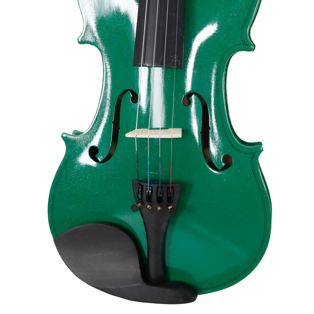 New 4/4 Acoustic Violin Case Bow Rosin Green