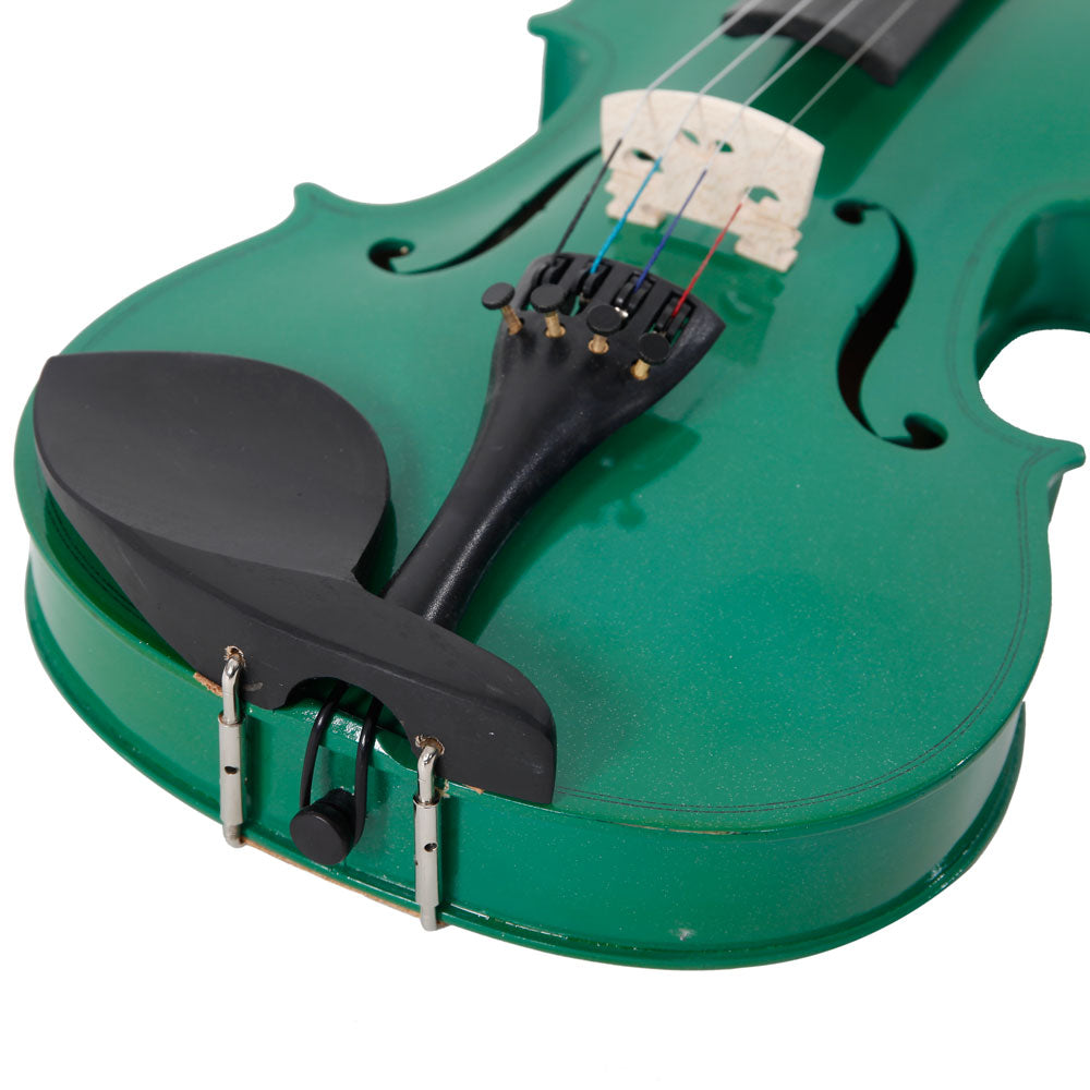 New 4/4 Acoustic Violin Case Bow Rosin Green