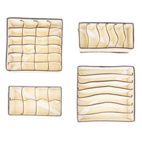 4pcs Non-woven Fabrics Storage Boxes Beige