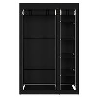 67" Portable Clothes Closet Wardrobe with Non-woven Fabric and Hanging Rod Quick and Easy to Assemble Black