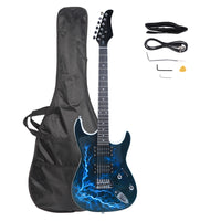 Lightning Style Electric Guitar with Power Cord/Strap/Bag/Plectrums Black & White