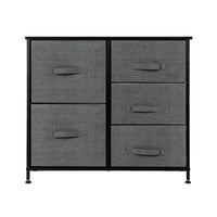 Dresser Organizer With 5 Drawers, Fabric Dresser Tower For Bedroom, Hallway, Entryway, Closets, Grey