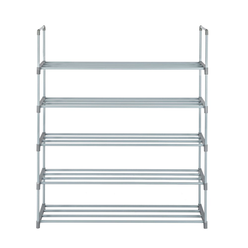 5 Tiers Shoe Rack Shoe Tower Shelf Storage Organizer For Bedroom, Entryway, Hallway, and Closet Gray Color