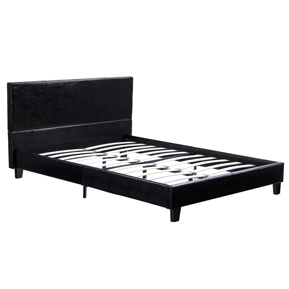 Simple PU Bed Frame Black Twin