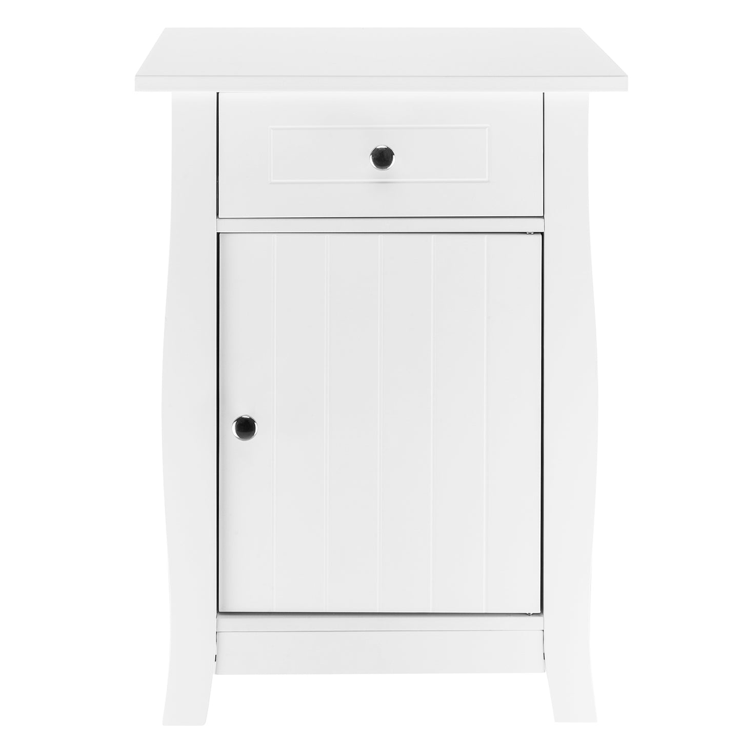 Single Door Bedside Cabinet with A Drawer White