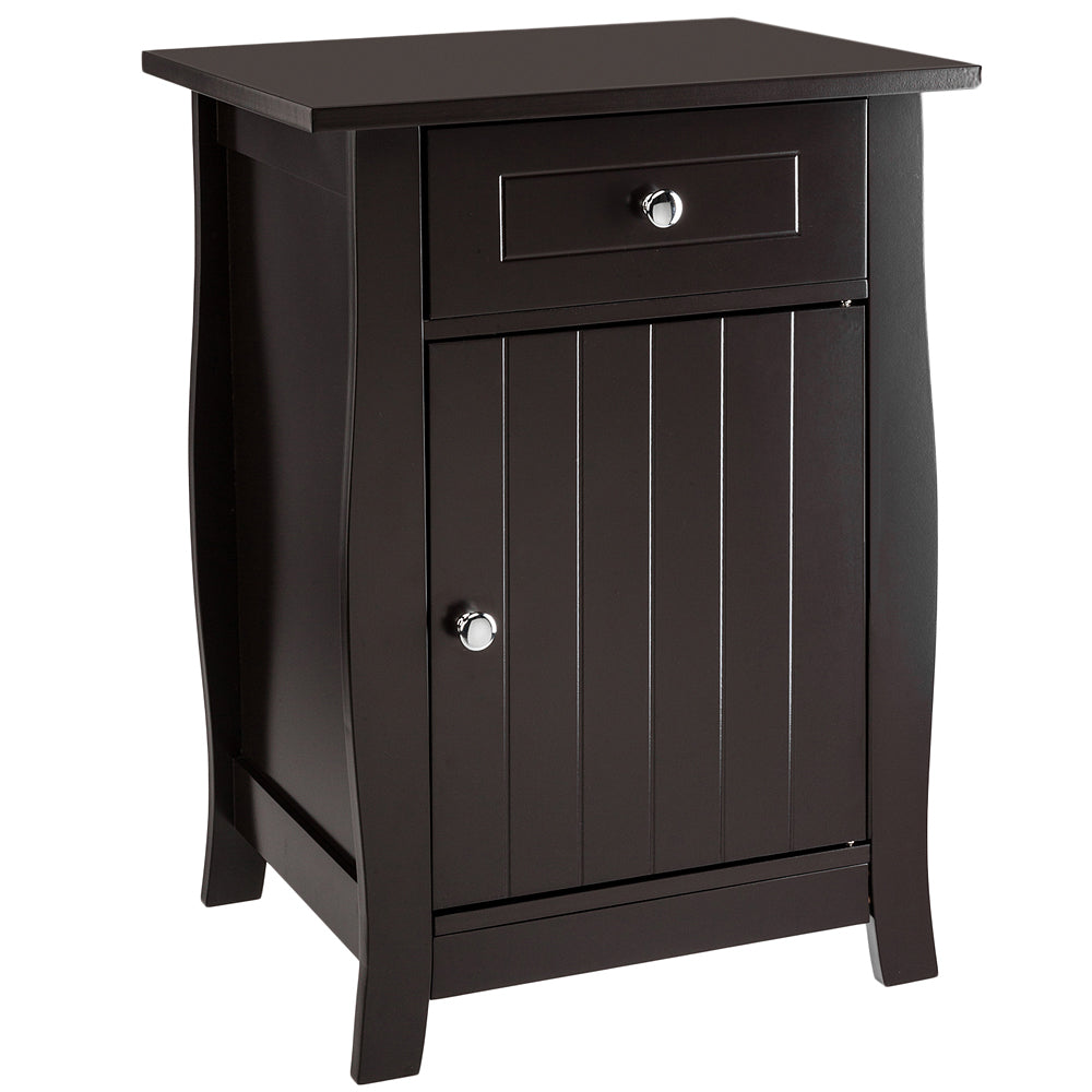 FCH Brown Painted Single Door One Pump Bedside Cabinet