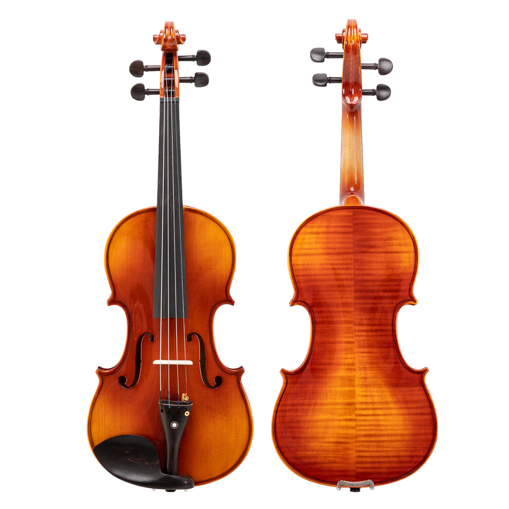 [Do Not Sell on Amazon]Glarry 4/4 Spruce Panel Violin Bright Natural Wood Back Panel Side Plate Rectangular Case Octagonal Prism Bow