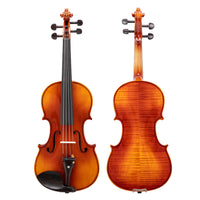 [Do Not Sell on Amazon]Glarry 4/4 Spruce Panel Violin Bright Natural Wood Back Panel Side Plate Rectangular Case Octagonal Prism Bow
