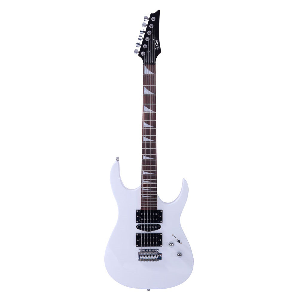[Do Not Sell on Amazon]Glarry 170 Model With 20W Electric Guitar Pickup Hsh Pickup Guitar   Stereo   Bag   Harness   Picks   Rocker   Connector     Wrench Tool White