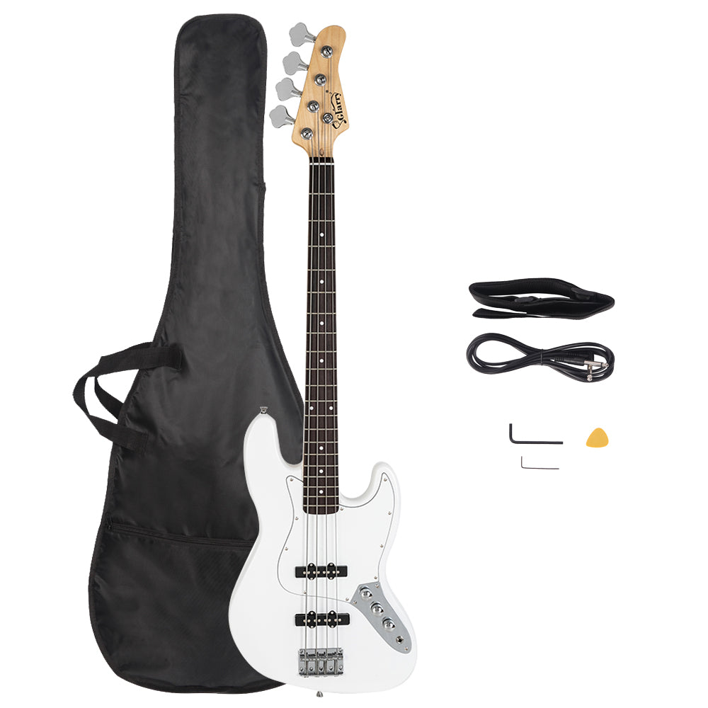 [Do Not Sell on Amazon]Glarry Electric GJazz Bass Guitar Cord Wrench Tool White