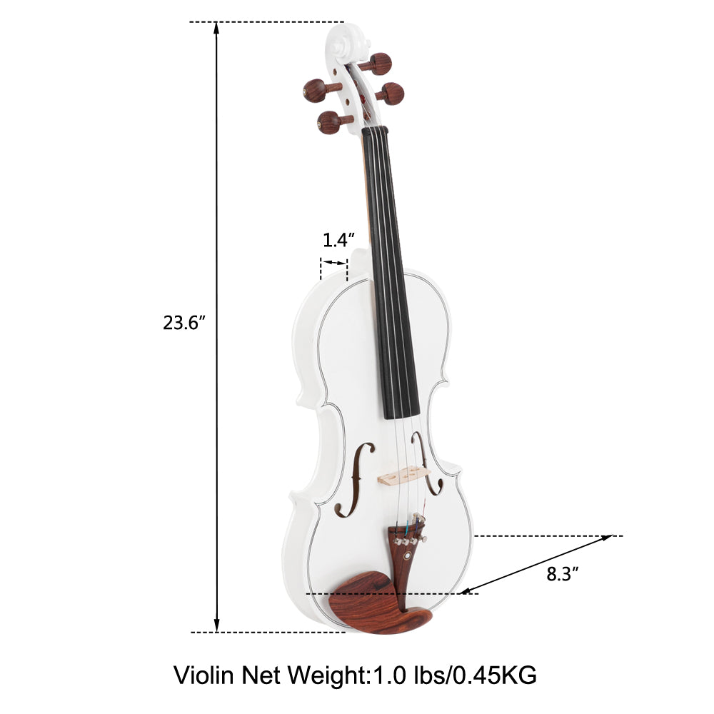 【Do Not Sell on Amazon】Glarry GV103 4/4 Spruce Panel Violin Matte White